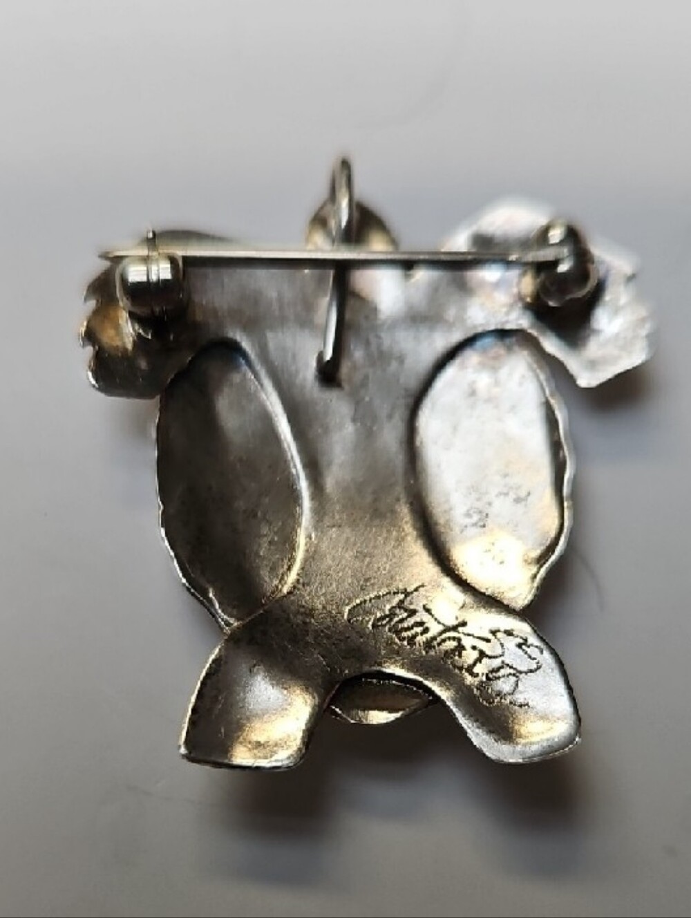 COURTNEY PETERSON, STERLING SILVER TURTLE BROACH, SIGNED - Picture 2 of 2